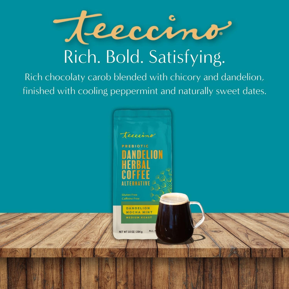 Iced Teeccino mocha mint over ice for a refreshing cold brew