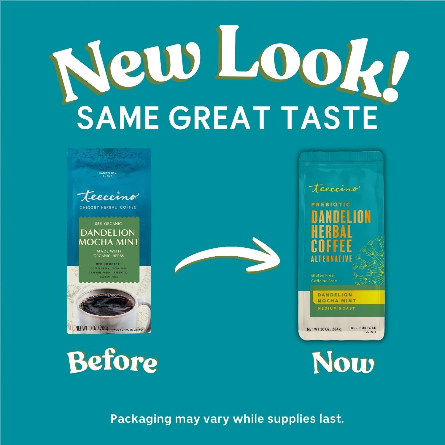 Teeccino powdered blend texture highlighting roast and grind