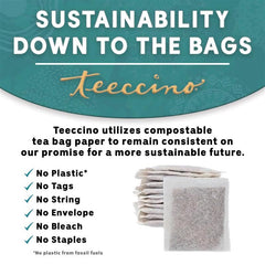 Teeccino hazelnut latte in cup with frothy milk, rich creamy benefit