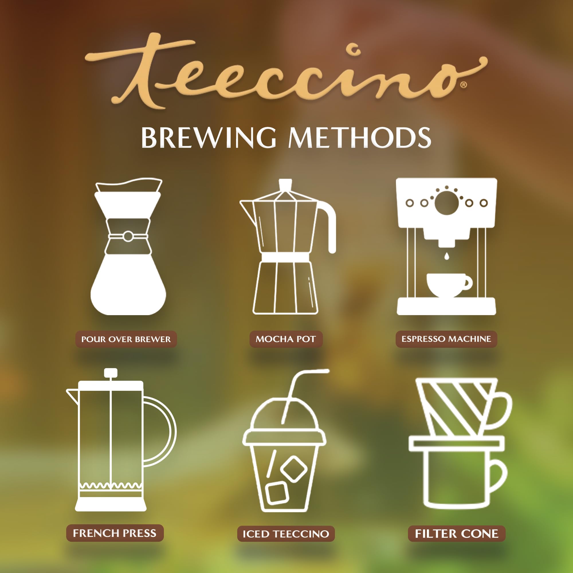 Teeccino serving scoop and measure illustrating easy portioning