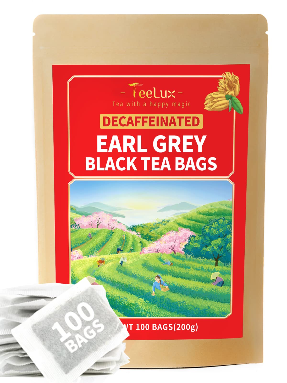 TeeLux front packaging showing resealable kraft pouch for freshness