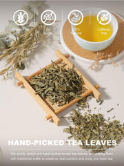 Glass pitcher of iced TeeLux decaf green tea for refreshing cold-brew option