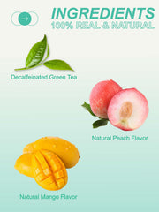 TeeLux dry green leaves with mango and peach pieces displaying natural ingredients and aroma