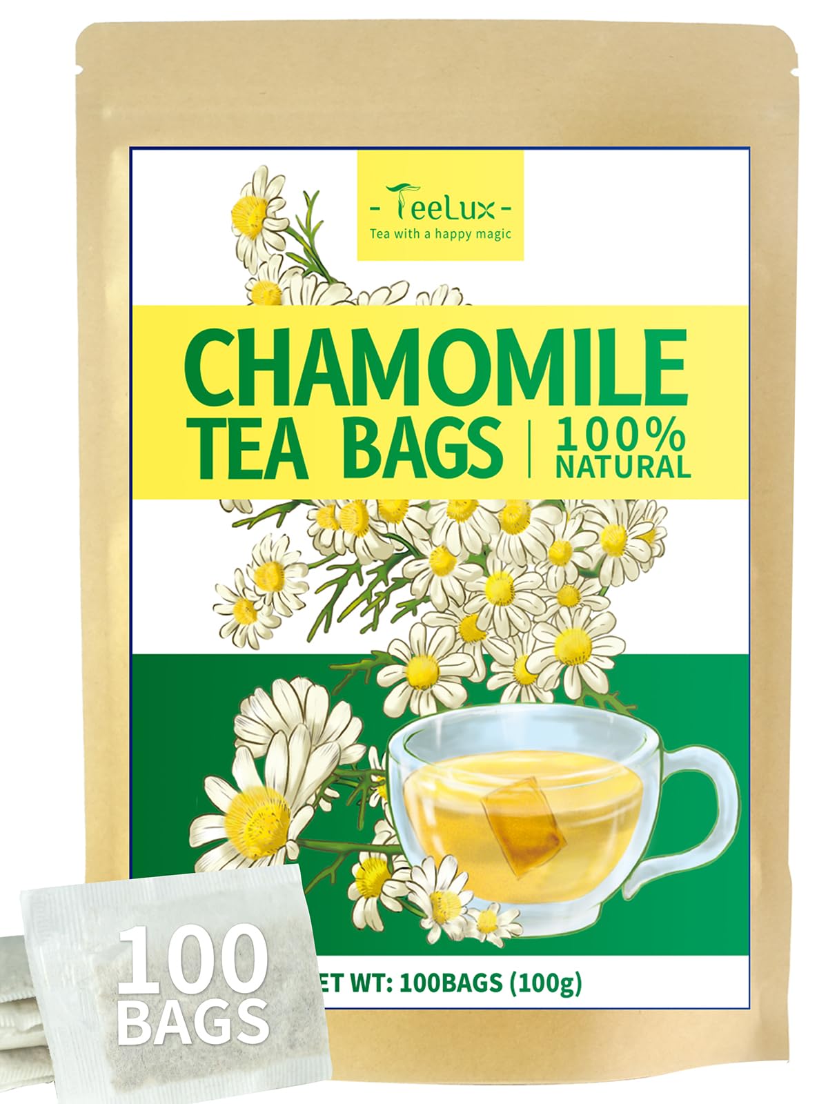 TeeLux front packaging 100 count showing product benefit of long-lasting supply