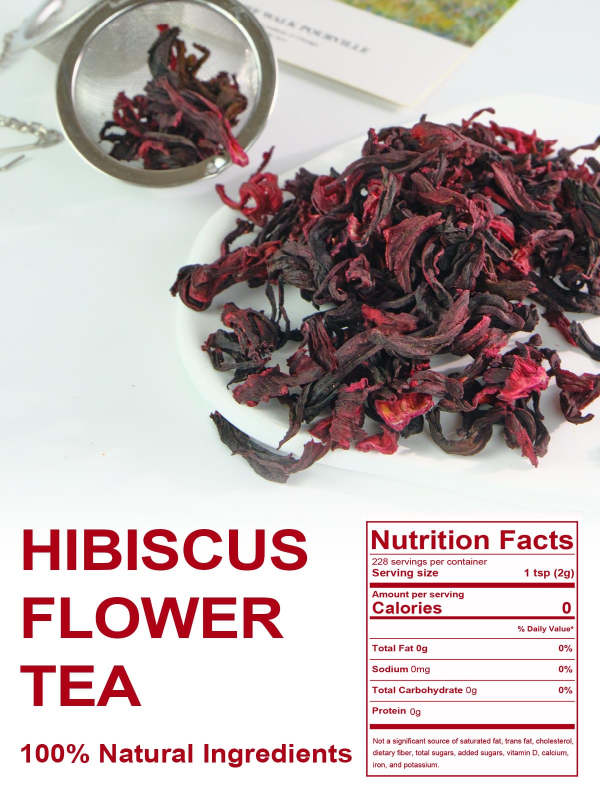 TeeLux close-up of dried hibiscus petals highlighting texture and color