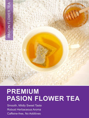 TeeLux brewed cup of passionflower tea with steam illustrating smooth flavor