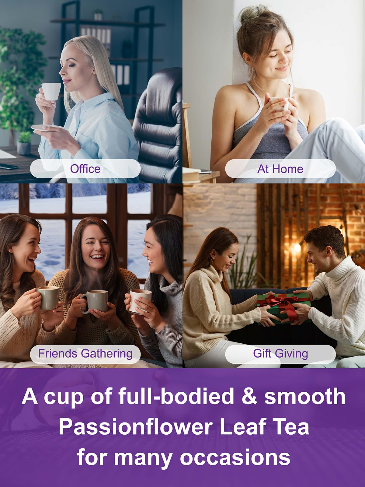 TeeLux tea in a kitchen lifestyle scene suggesting daily ritual and calm