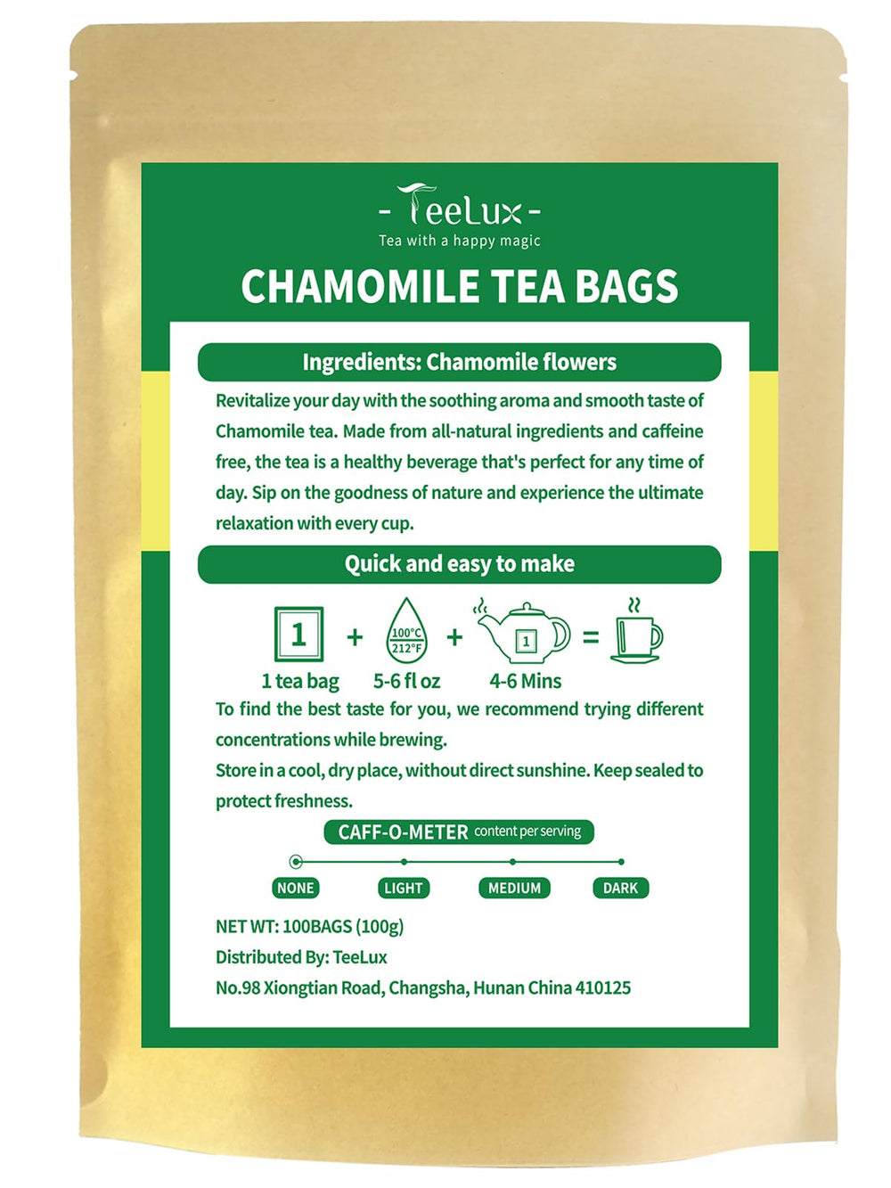 TeeLux packaging back label view showing ingredient transparency benefit