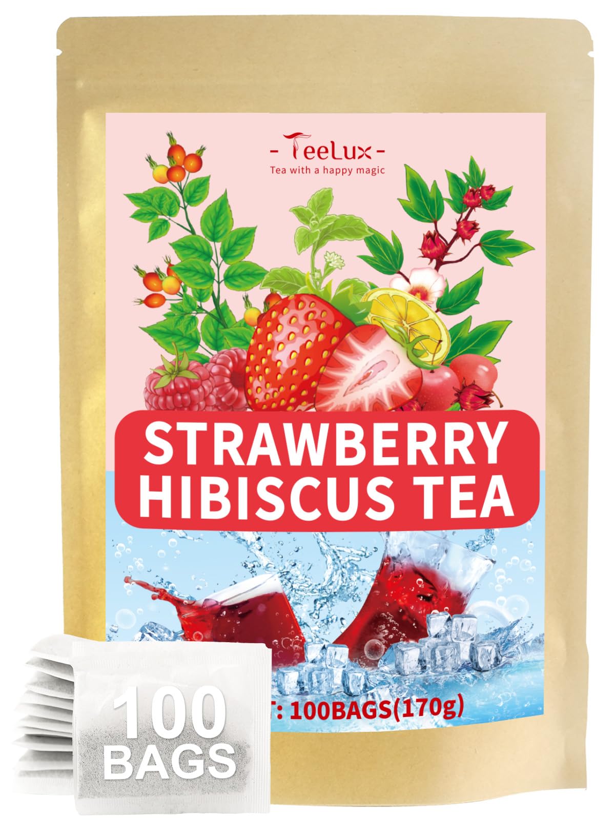 TeeLux front packaging showing 100-count box and blend benefits