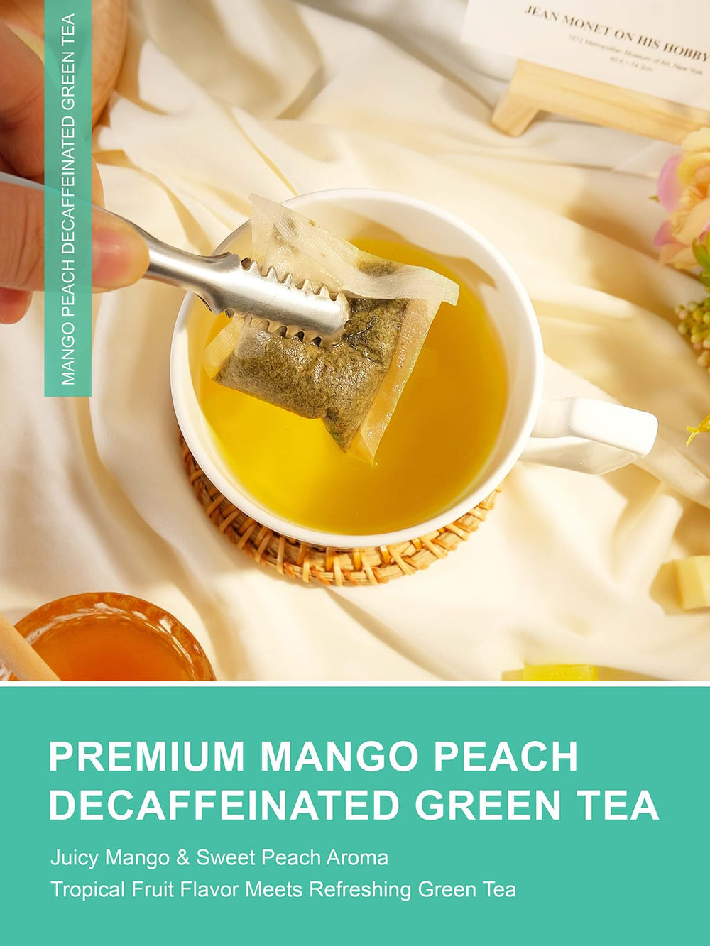 TeeLux unbleached plant-fiber tea bag close-up highlighting clean steeping and convenience