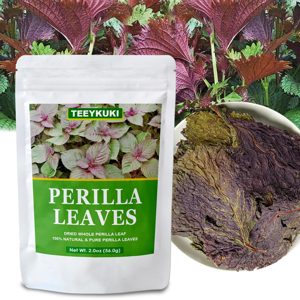 TEEYKUKI perilla leaf tea steeping in cup showing fragrant infusion benefit