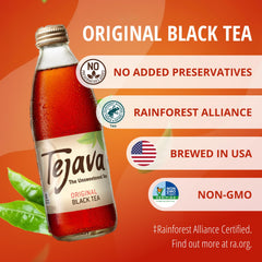 Tejava pouring over ice in a glass demonstrating refreshing serving idea