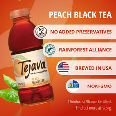 Tejava bottle cap and neck view showing recyclable BPA-free rPET benefit