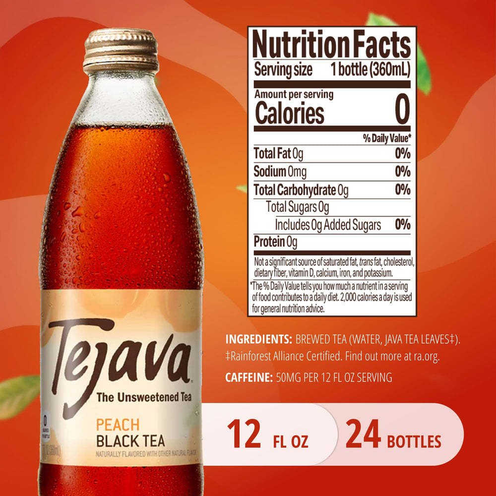 Close-up of Tejava bottle glass and liquid clarity, preserves fresh taste
