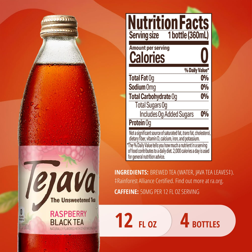 Tejava glass bottle detail focusing on cap and embossed glass for premium feel