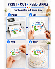 Tekmall sheet being cut to shape for precise edible decoration