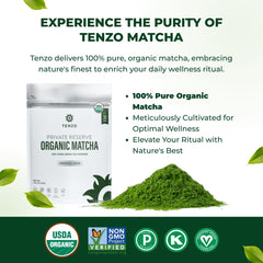 Tenzo matcha traditional ceremony setup with whisk showing easy frothing and elegant flavor