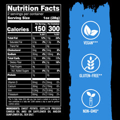 Terra chips held in hand for scale and portion-controlled benefit