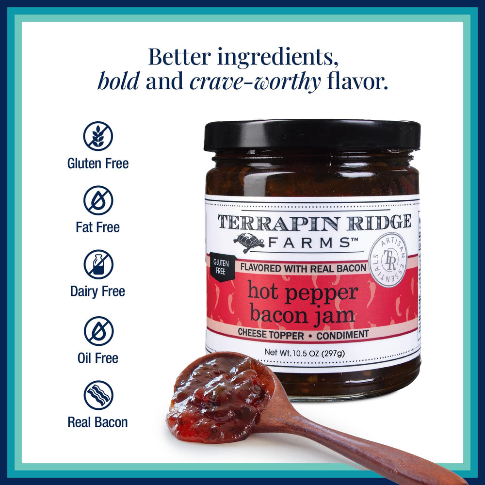 terrapin ridge spread on cracker demonstrates quick appetizer idea with sweet-spicy contrast