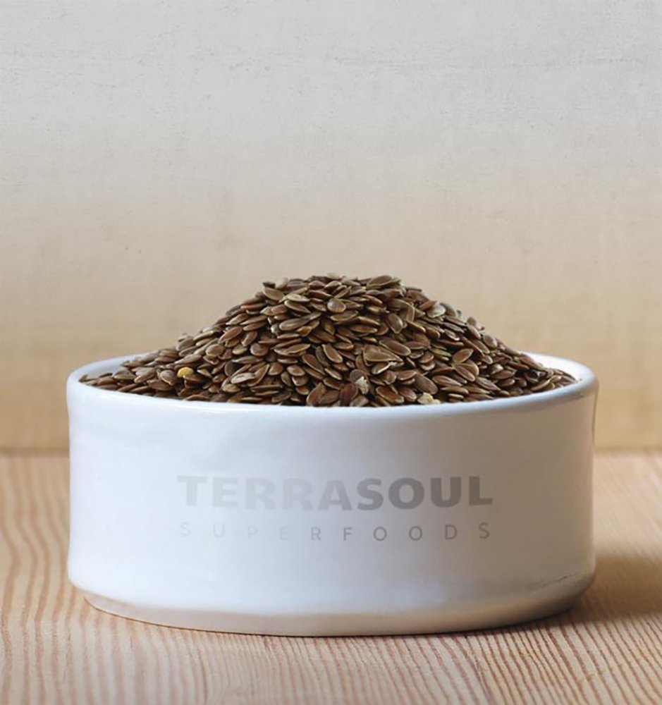 Terrasoul Superfoods open pouch with spoon showing easy measuring and storage