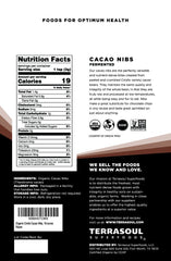 Terrasoul Superfoods close-up cacao nibs texture highlighting crunchy flavor benefit