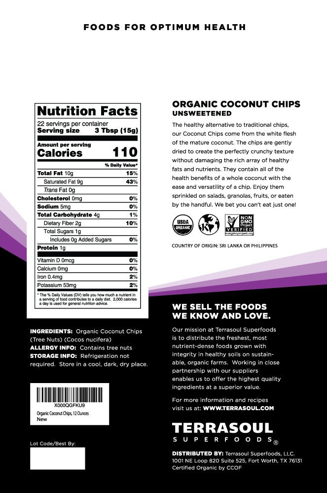 Terrasoul Superfoods close-up of coconut chip texture highlighting crispness