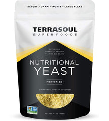 Terrasoul Superfoods front pouch showing resealable 16oz package and label benefits
