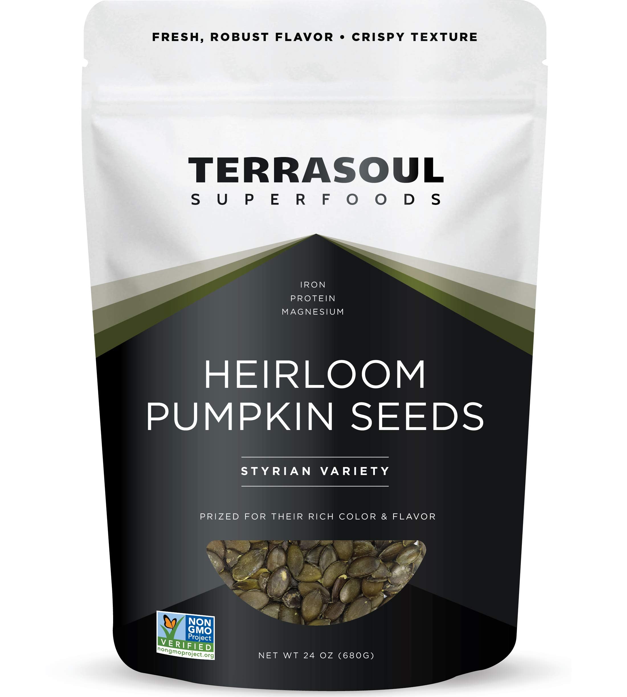 Terrasoul Superfoods front packaging showing resealable 1.5 lb pouch with clear label and benefits