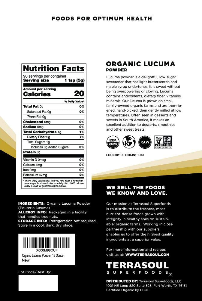 Terrasoul close-up of lucuma powder texture highlighting natural sweetness