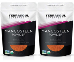 Terrasoul Superfoods mangosteen front packaging showing label and weight benefits