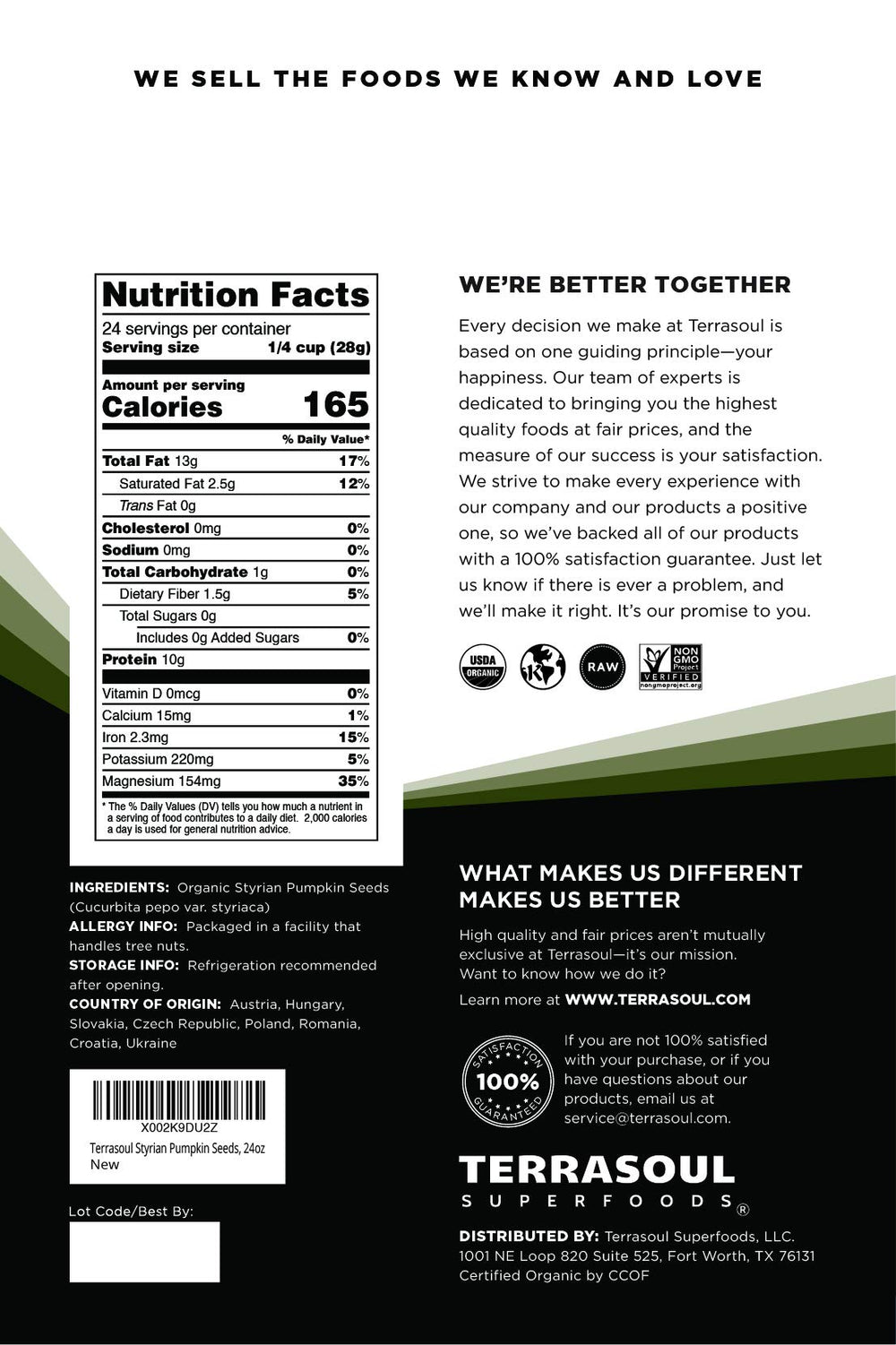 Terrasoul Superfoods close-up of raw heirloom pumpkin seeds highlighting rich texture and buttery look