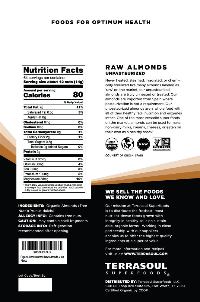 Terrasoul Superfoods close-up of almond texture highlighting freshness and sproutable quality
