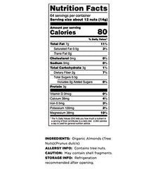 Terrasoul Superfoods almonds next to measuring cup showing 2 lb scale and portion control