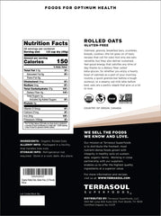 Terrasoul Superfoods open pouch close-up showing flaky oat texture and easy scoopability
