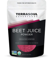 Terrasoul Superfoods pouch front view showing label and organic benefit