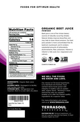 Terrasoul Superfoods close-up of beet juice powder texture for easy mixing
