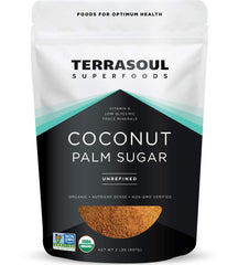 Terrasoul Superfoods front pouch showing organic coconut sugar for pantry convenience