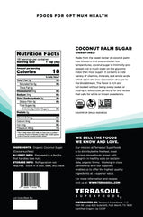 Close-up of Terrasoul Superfoods coconut sugar granules highlighting texture and natural minerals