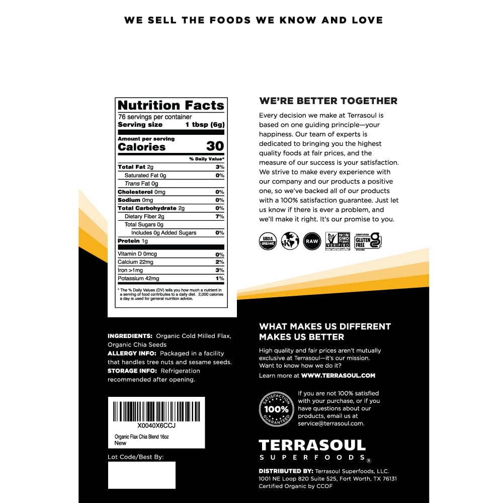 Terrasoul Superfoods close-up of seed texture highlighting healthy fiber and omega benefit