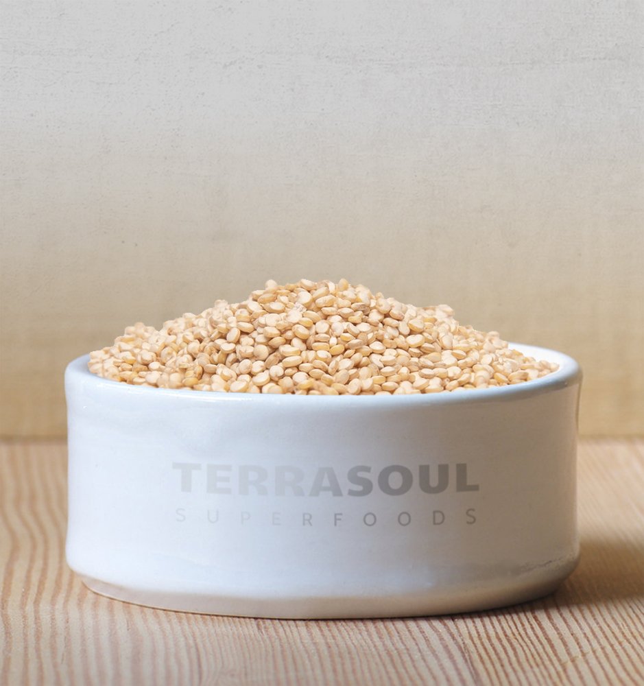 Terrasoul Superfoods cooked quinoa in bowl showing fluffy result and ready-to-eat benefit