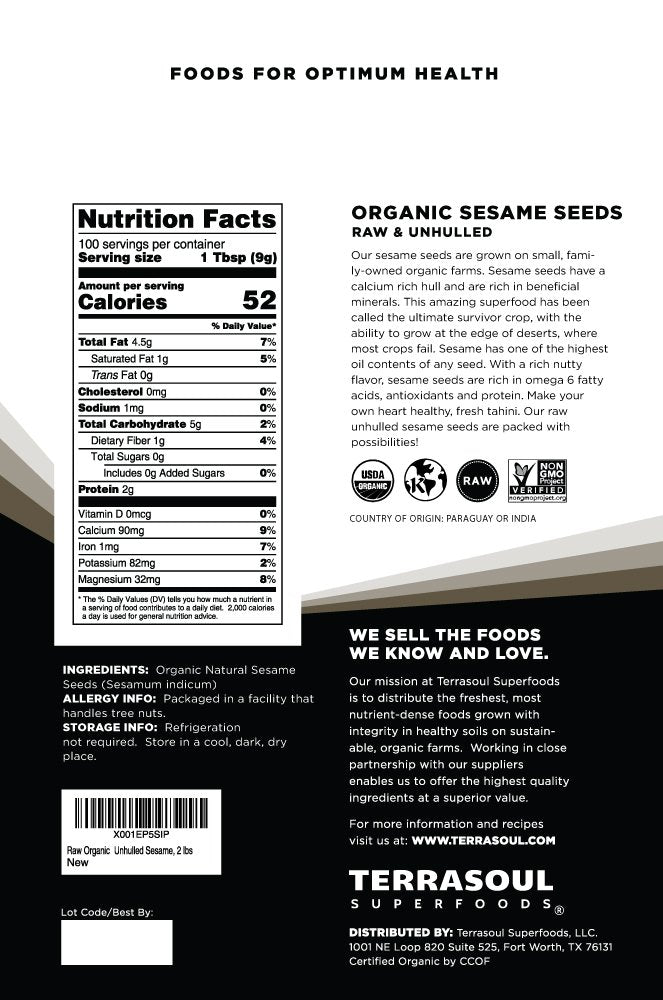 Terrasoul Superfoods close-up of unhulled seeds texture and rich crunch