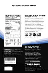 Terrasoul Superfoods open bag with white quinoa visible, demonstrating ready-to-cook convenience