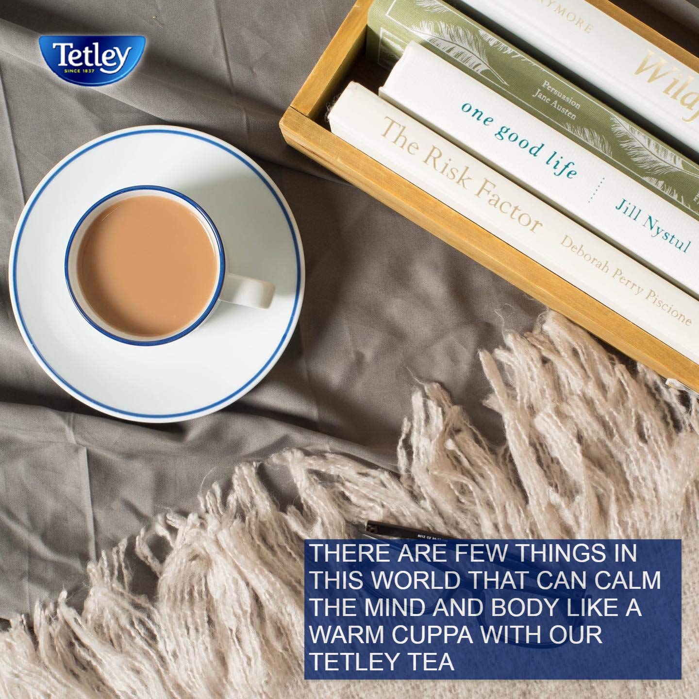 Tetley tea bag next to ruler showing size for easy portioning