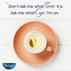 Tetley brewed tea in mug with milk showing rich flavor without caffeine