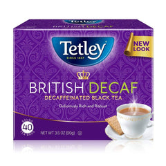 Tetley front packaging showing 40 tea bags and Rainforest Alliance badge benefits