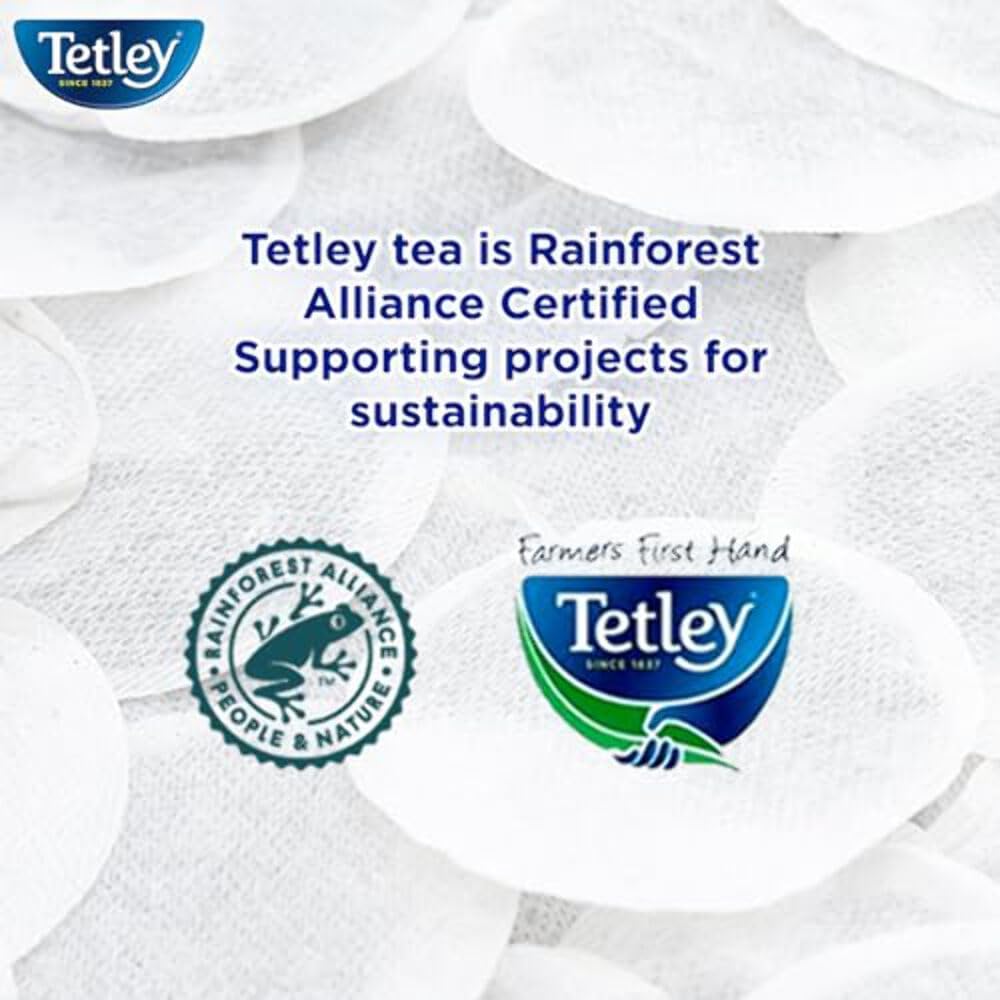 Tetley decaf pouring amber brew illustrating consistent color and body