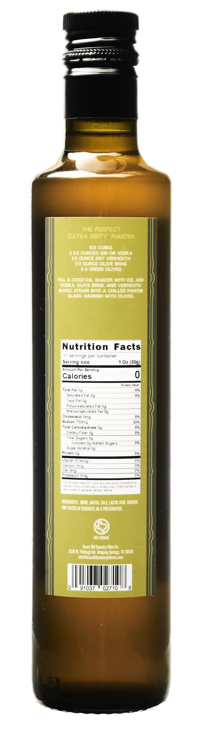 Close-up of Texas Hill Country Olive Co. bottle texture and cap highlighting quality