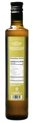 Close-up of Texas Hill Country Olive Co. bottle texture and cap highlighting quality
