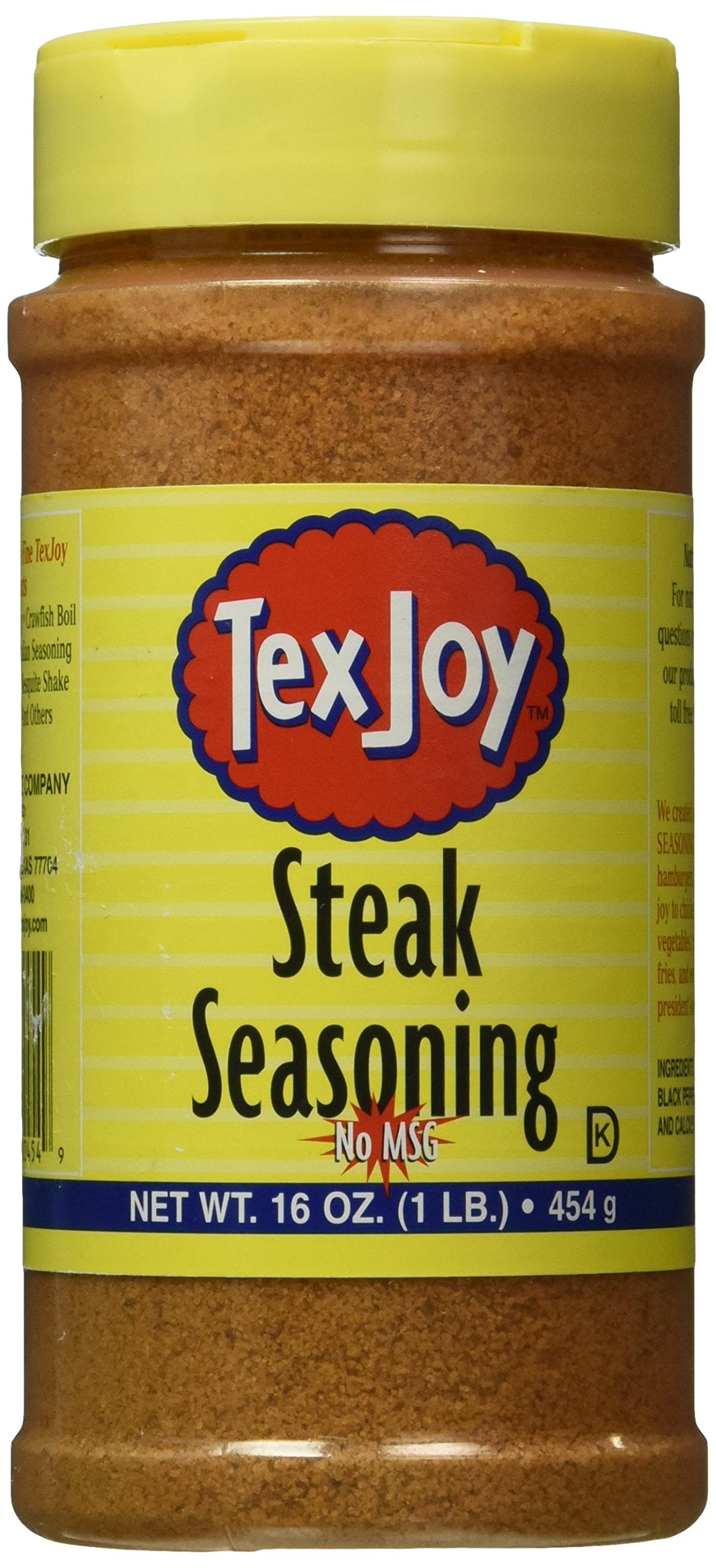 TexJoy 16 oz container front view showing label and no MSG benefit