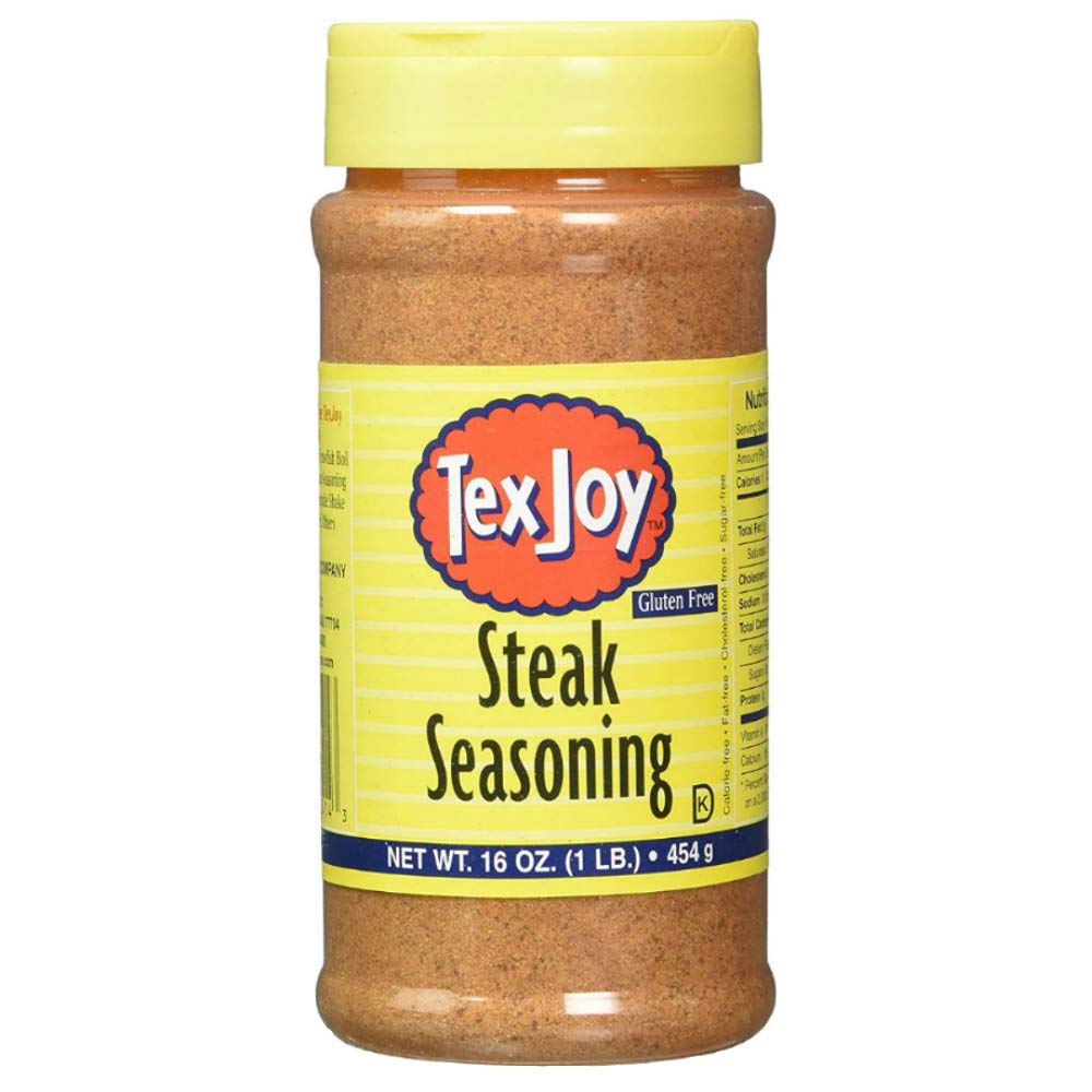 TexJoy jar front label showing seasoning and ingredient callouts for flavorful cooking